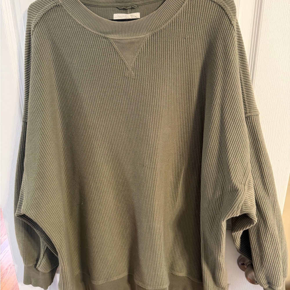 Aerie Sage Green Crew Neck Sweater